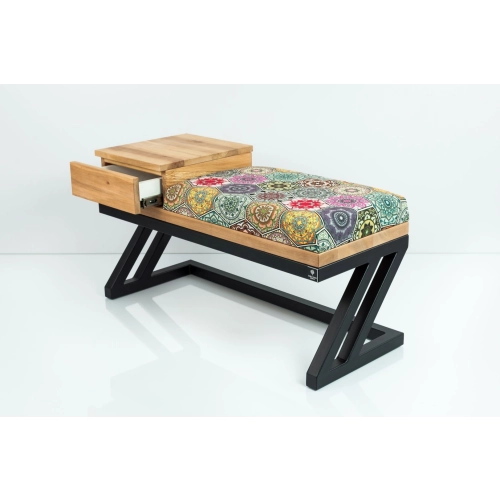 Ławka Pufa Tapicerowana Siedzisko Gładkie Hexagony Mandala Stal LGMS-27 Rozmiary od 50 cm do 200 cm