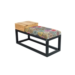 Ławka Pufa Tapicerowana Siedzisko Gładkie Hexagony Mandala Stal LGMS-28 Rozmiary od 50 cm do 200 cm