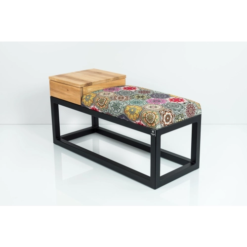 Ławka Pufa Tapicerowana Siedzisko Gładkie Hexagony Mandala Stal LGMS-28 Rozmiary od 50 cm do 200 cm