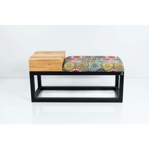 Ławka Pufa Tapicerowana Siedzisko Gładkie Hexagony Mandala Stal LGMS-28 Rozmiary od 50 cm do 200 cm