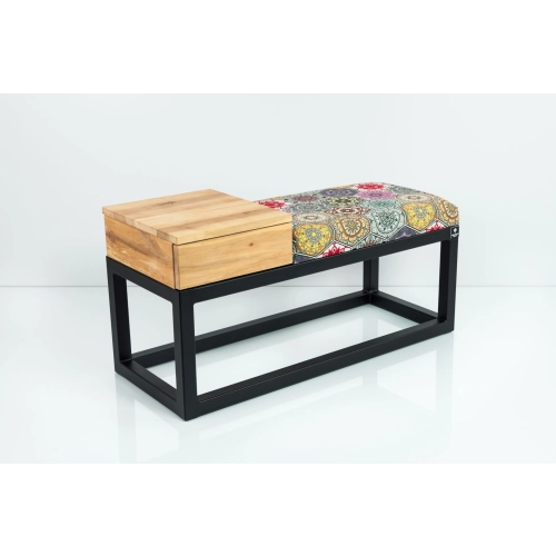 Ławka Pufa Tapicerowana Siedzisko Gładkie Hexagony Mandala Stal LGMS-28 Rozmiary od 50 cm do 200 cm