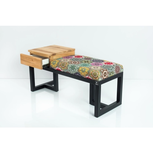 Ławka Pufa Tapicerowana Siedzisko Gładkie Hexagony Mandala Stal LGMS-29 Rozmiary od 50 cm do 200 cm