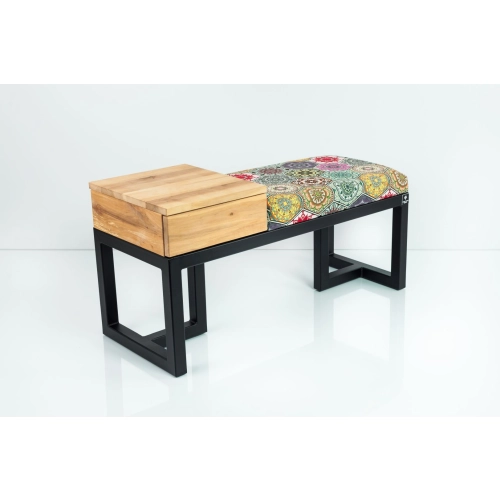 Ławka Pufa Tapicerowana Siedzisko Gładkie Hexagony Mandala Stal LGMS-29 Rozmiary od 50 cm do 200 cm