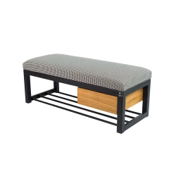 Ławka Pufa Tapicerowana Siedzisko Gładkie Pepitka Stal LGMS-3 Rozmiary od 50 cm do 200 cm