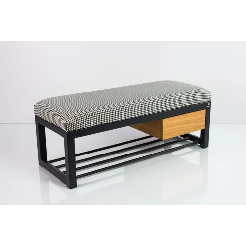 Ławka Pufa Tapicerowana Siedzisko Gładkie Pepitka Stal LGMS-3 Rozmiary od 50 cm do 200 cm