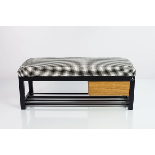 Ławka Pufa Tapicerowana Siedzisko Gładkie Pepitka Stal LGMS-3 Rozmiary od 50 cm do 200 cm