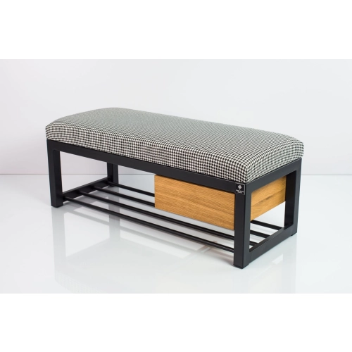 Ławka Pufa Tapicerowana Siedzisko Gładkie Pepitka Stal LGMS-3 Rozmiary od 50 cm do 200 cm