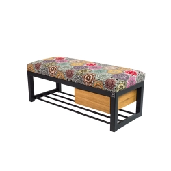 Ławka Pufa Tapicerowana Siedzisko Gładkie Hexagony Mandala Stal LGMS-3 Rozmiary od 50 cm do 200 cm