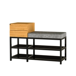 Ławka Pufa Tapicerowana Siedzisko Gładkie Szary Stal LGMS-30 Rozmiary od 50 cm do 200 cm