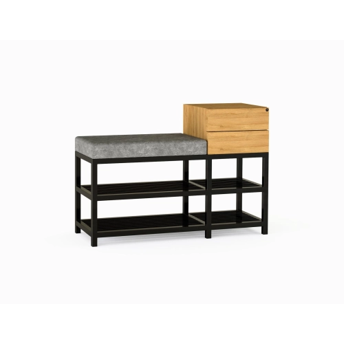 Ławka Pufa Tapicerowana Siedzisko Gładkie Szary Stal LGMS-30 Rozmiary od 50 cm do 200 cm