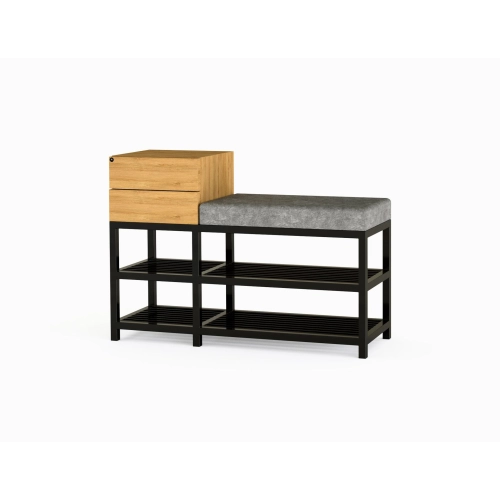 Ławka Pufa Tapicerowana Siedzisko Gładkie Szary Stal LGMS-30 Rozmiary od 50 cm do 200 cm