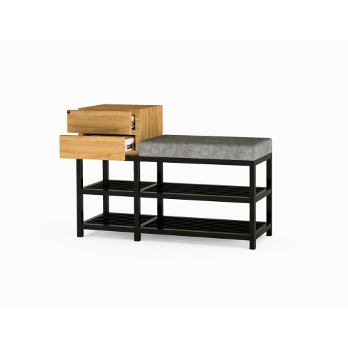 Ławka Pufa Tapicerowana Siedzisko Gładkie Szary Stal LGMS-30 Rozmiary od 50 cm do 200 cm