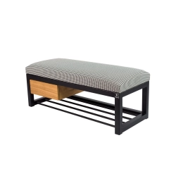 Ławka Pufa Tapicerowana Siedzisko Gładkie Pepitka Stal LGMS-4 Rozmiary od 50 cm do 200 cm