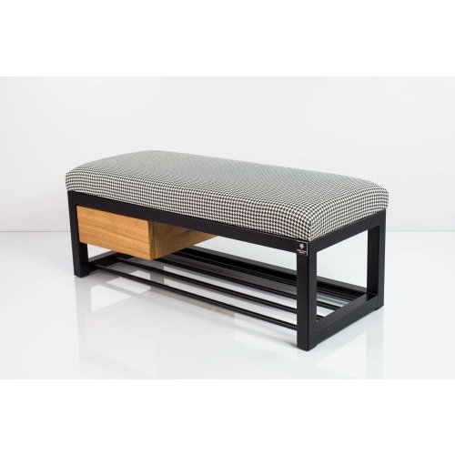 Ławka Pufa Tapicerowana Siedzisko Gładkie Pepitka Stal LGMS-4 Rozmiary od 50 cm do 200 cm