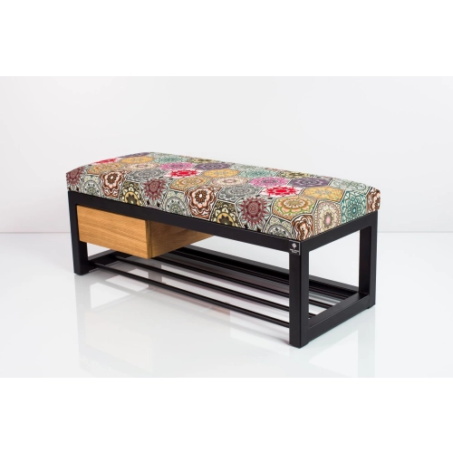 Ławka Pufa Tapicerowana Siedzisko Gładkie Hexagony Mandala Stal LGMS-4 Rozmiary od 50 cm do 200 cm