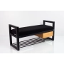 Ławka Pufa Tapicerowana Siedzisko Gładkie Czarny Stal LGMS-5 Rozmiary od 50 cm do 200 cm