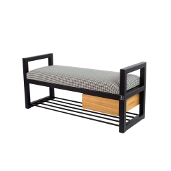 Ławka Pufa Tapicerowana Siedzisko Gładkie Pepitka Stal LGMS-5 Rozmiary od 50 cm do 200 cm