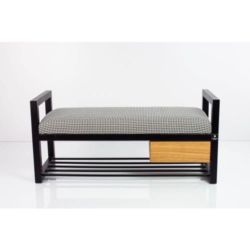 Ławka Pufa Tapicerowana Siedzisko Gładkie Pepitka Stal LGMS-5 Rozmiary od 50 cm do 200 cm