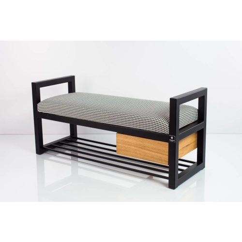 Ławka Pufa Tapicerowana Siedzisko Gładkie Pepitka Stal LGMS-5 Rozmiary od 50 cm do 200 cm