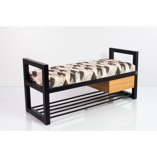 Ławka Pufa Tapicerowana Siedzisko Gładkie Ażurowe Liście Stal LGMS-5 Rozmiary od 50 cm do 200 cm