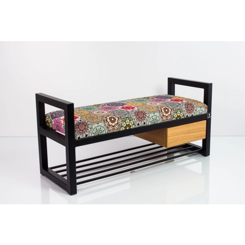 Ławka Pufa Tapicerowana Siedzisko Gładkie Hexagony Mandala Stal LGMS-5 Rozmiary od 50 cm do 200 cm