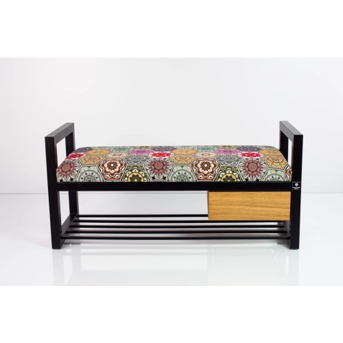 Ławka Pufa Tapicerowana Siedzisko Gładkie Hexagony Mandala Stal LGMS-5 Rozmiary od 50 cm do 200 cm