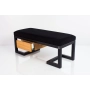 Ławka Pufa Tapicerowana Siedzisko Gładkie Czarny Stal LGMS-6 Rozmiary od 50 cm do 200 cm