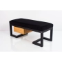 Ławka Pufa Tapicerowana Siedzisko Gładkie Czarny Stal LGMS-6 Rozmiary od 50 cm do 200 cm