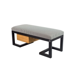 Ławka Pufa Tapicerowana Siedzisko Gładkie Pepitka Stal LGMS-6 Rozmiary od 50 cm do 200 cm