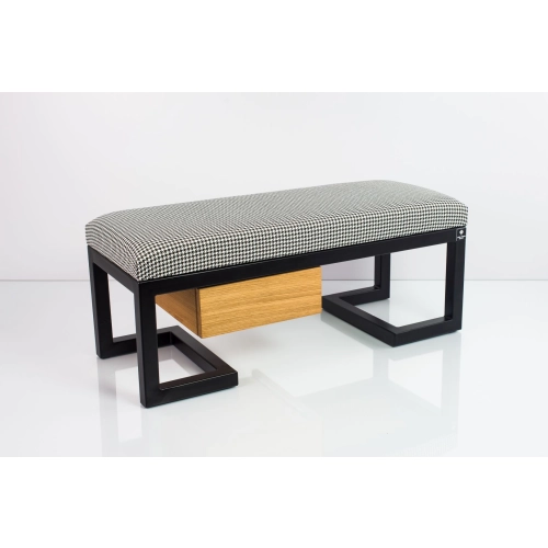 Ławka Pufa Tapicerowana Siedzisko Gładkie Pepitka Stal LGMS-6 Rozmiary od 50 cm do 200 cm