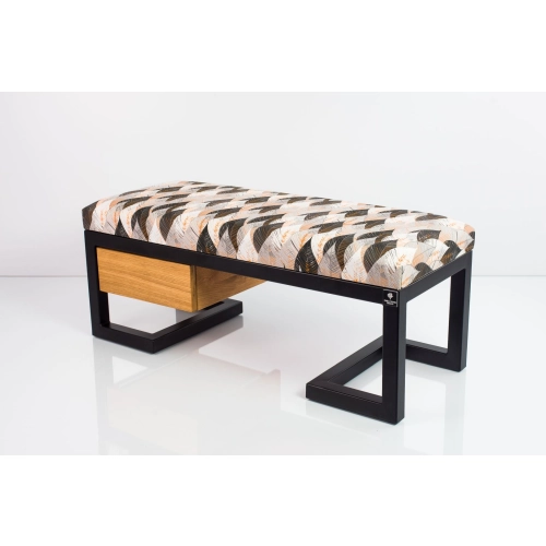 Ławka Pufa Tapicerowana Siedzisko Gładkie Ażurowe Liście Stal LGMS-6 Rozmiary od 50 cm do 200 cm