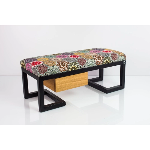 Ławka Pufa Tapicerowana Siedzisko Gładkie Hexagony Mandala Stal LGMS-6 Rozmiary od 50 cm do 200 cm