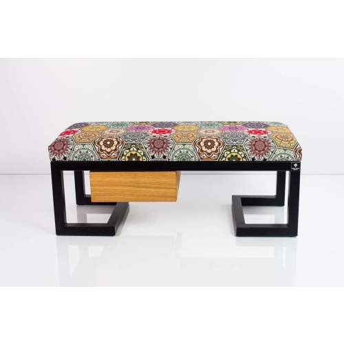 Ławka Pufa Tapicerowana Siedzisko Gładkie Hexagony Mandala Stal LGMS-6 Rozmiary od 50 cm do 200 cm