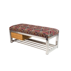 Ławka Pufa Tapicerowana Siedzisko Gładkie Malawi Stal Nierdzewna Szczotkowana / Polerowana LGMS-8 Rozmiary od 50 cm do 200 cm