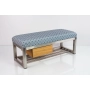 Ławka Pufa Tapicerowana Siedzisko Gładkie EVO 33 Stal Nierdzewna Szczotkowana / Polerowana LGMS-9 Rozmiary od 50 cm do 200 cm