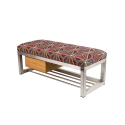 Ławka Pufa Tapicerowana Siedzisko Gładkie Malawi Stal Nierdzewna Szczotkowana / Polerowana LGMS-9 Rozmiary od 50 cm do 200 cm