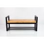 Ławka Metalowa Loft Siedzisko Drewno Lite Dąb LM-10 Rozmiary od 50 cm do 200 cm