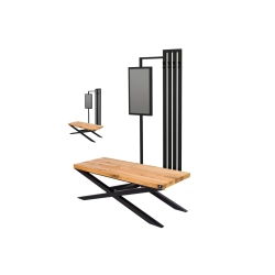 Ławka Industrialna z wieszakiem i lustrem