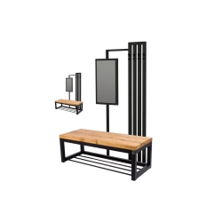 Ławka Industrialna z wieszakiem i lustrem