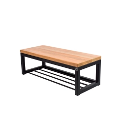 Ławka Metalowa Loft Siedzisko Drewno Lite Olcha LM-11 Rozmiary od 50 cm do 200 cm