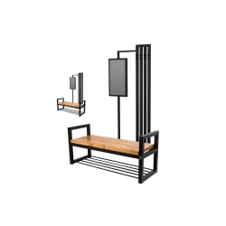 Ławka Industrialna z wieszakiem i lustrem