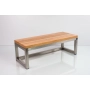 Ławka Stal Nierdzewna Szczotkowana / Polerowana Siedzisko Drewno Lite Olcha LM-13 Rozmiary od 50 cm do 200 cm