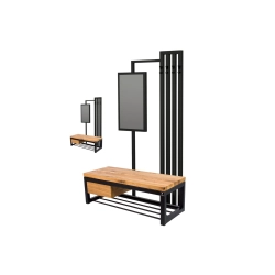 Ławka Industrialna z wieszakiem lustrem i szufladką