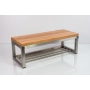 Ławka Stal Nierdzewna Szczotkowana / Polerowana Siedzisko Drewno Lite Olcha LM-17 Rozmiary od 50 cm do 200 cm