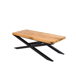 Ławka Metalowa Loft Siedzisko Drewno Lite DĄB LM-2 Rozmiary od 50 cm do 200 cm