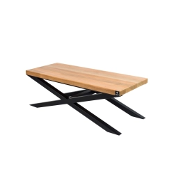 Ławka Metalowa Loft Siedzisko Drewno Lite Olcha LM-2 Rozmiary od 50 cm do 200 cm
