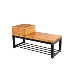 Ławka Metalowa Loft Siedzisko Drewno Lite Dąb LM-28 Rozmiary od 50 cm do 200 cm