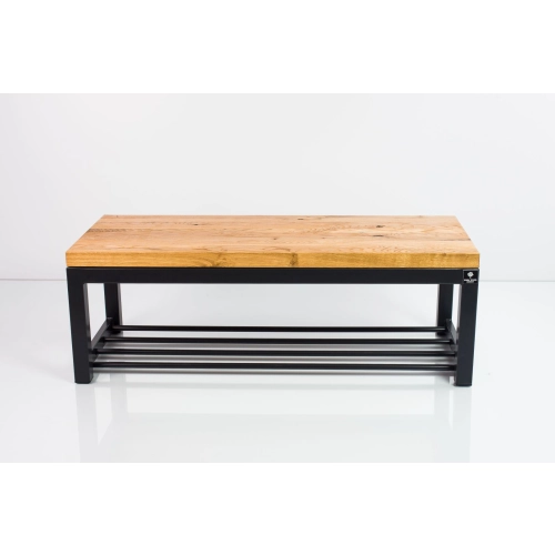 Ławka Metalowa Loft Siedzisko Drewno Lite DĄB LM-3 Rozmiary od 50 cm do 200 cm