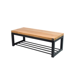 Ławka Metalowa Siedzisko Drewno Lite Olcha LM-3 Rozmiary od 50 cm do 200 cm