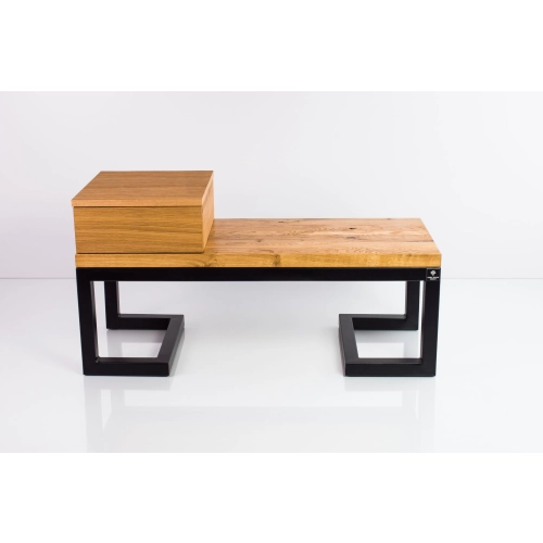 Ławka Metalowa Loft Siedzisko Drewno Lite Dąb LM-31 Rozmiary od 50 cm do 200 cm